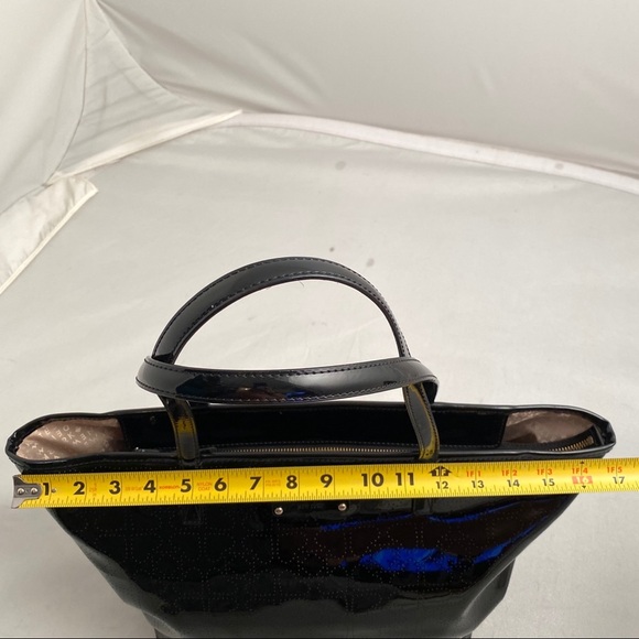 Kate Spade black perforated design patent leather Harmony Metro Tote - Picture 7 of 14